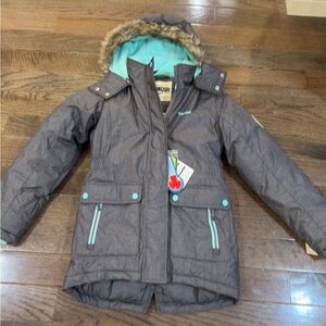 OshKosh B'gosh Gray Puffer with Teal Accents